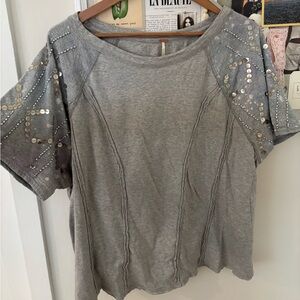 Free People Embellished Cotton Top